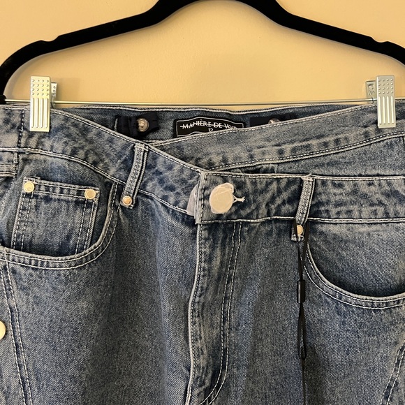 BRAND NEW MANIÉRE DE VOIR DOUBLE WAIST SNAP FRONT JEANS - Picture 3 of 5